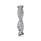 14K White Gold Twisted Filigree Diamond Stackable Ring - Bay Hill Jewelers