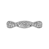 14K White Gold Twisted Filigree Diamond Stackable Ring - Bay Hill Jewelers