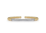 14K White - Yellow Gold Bujukan Diamond Cuff Bracelet - Bay Hill Jewelers