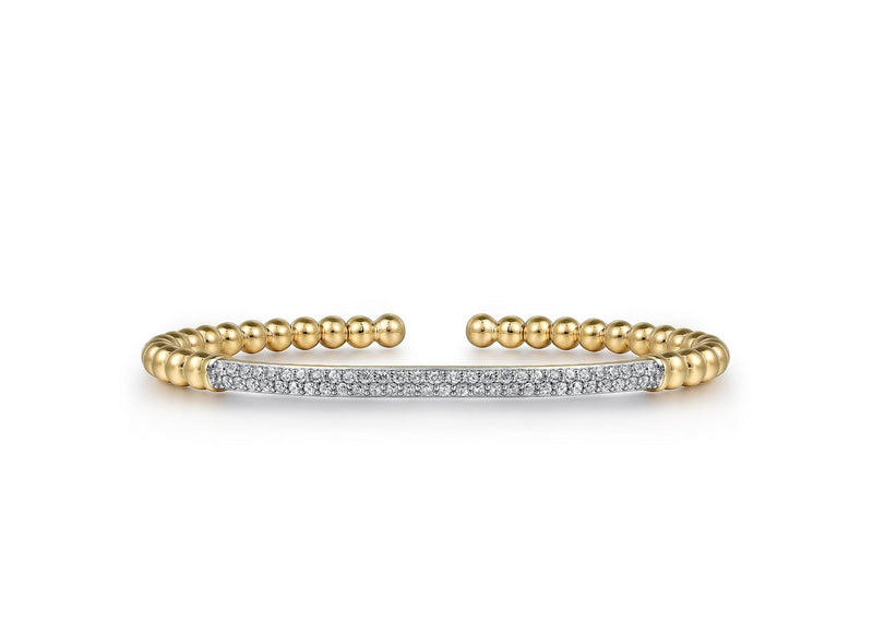 14K White - Yellow Gold Bujukan Diamond Cuff Bracelet - Bay Hill Jewelers