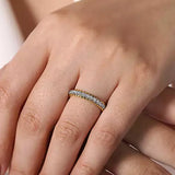 14K White - Yellow Gold Diamond Anniversary Band with Scalloped Edge - Bay Hill Jewelers