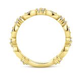 14K Yellow Gold Alternating Sapphire and Diamond Station Stackable Ring - Bay Hill Jewelers