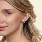 14K Yellow Gold Blue Topaz Stud Earrings - Bay Hill Jewelers