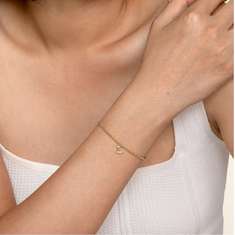 14K Yellow Gold Bujukan Initial L Bracelet - Bay Hill Jewelers