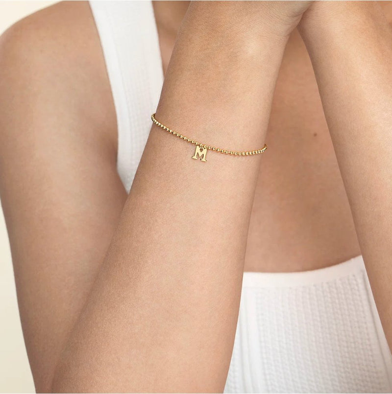 14K Yellow Gold Bujukan Initial M Bracelet - Bay Hill Jewelers