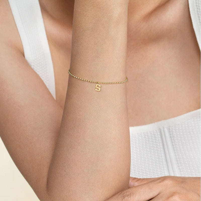 14K Yellow Gold Bujukan Initial S Bracelet - Bay Hill Jewelers