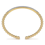 14K Yellow Gold DiamondPave Bar Bujukan Split Bangle - Bay Hill Jewelers