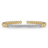 14K Yellow Gold DiamondPave Bar Bujukan Split Bangle - Bay Hill Jewelers