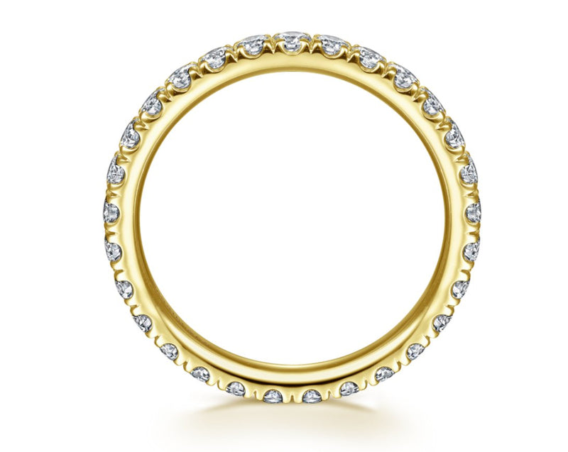 14K Yellow Gold French Pavé Set Diamond Eternity Band - 1.02 cttw Damonds - Bay Hill Jewelers