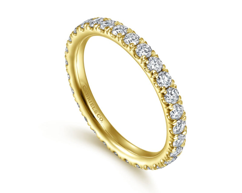 14K Yellow Gold French Pavé Set Diamond Eternity Band - 1.02 cttw Damonds - Bay Hill Jewelers