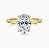 14K Yellow Gold Hidden Halo Oval Diamond Engagement Ring - Bay Hill Jewelers