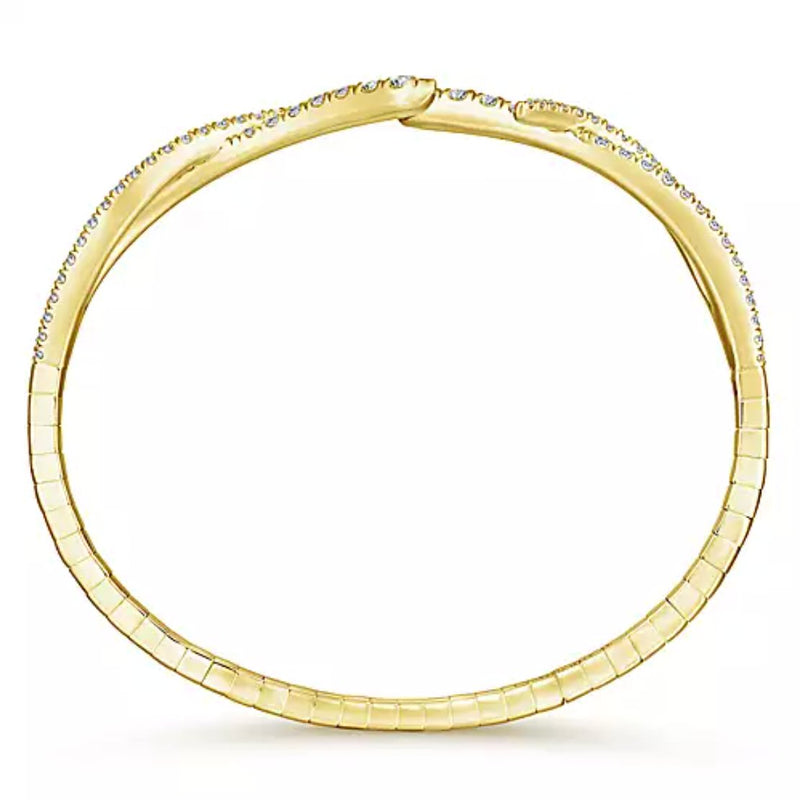 14K Yellow Gold Kaslique Diamond Bangle - Bay Hill Jewelers