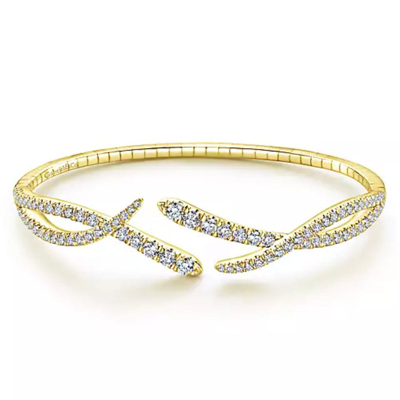 14K Yellow Gold Kaslique Diamond Bangle - Bay Hill Jewelers