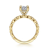 14K Yellow Gold Round Halo Engagement Ring for 1.00ct Round Diamond - Bay Hill Jewelers