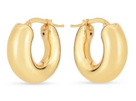 14K Yellow Gold Small Puffy Hoops - Bay Hill Jewelers