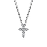 14K White Gold Diamond Cross Pendant Necklace - Bay Hill Jewelers