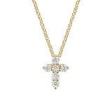 14K Yellow Gold Diamond Cross Pendant Necklace - Bay Hill Jewelers