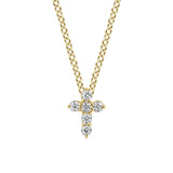 14K Yellow Gold Diamond Cross Pendant Necklace - Bay Hill Jewelers