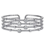 18K White Gold Four Row Diamond Bangle