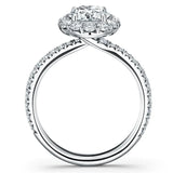 Hearts on Fire Platinum Vela Diamond Halo Engagement Ring