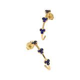 Trinity Sapphire Hoop Earrings