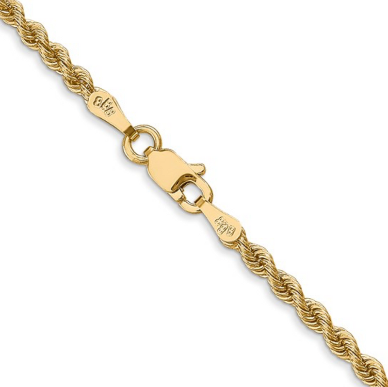 20" 14K Yellow Gold Rope Chain