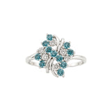 Enhanced Blue and White Diamond Ring