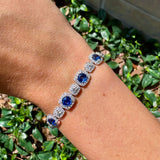 Blue Sapphire and Diamond Bracelet