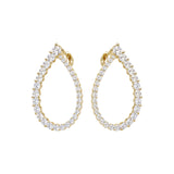 Diamond Oval Loop Earrings