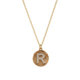 Rose Gold Necklace with Diamond 'R' Pendant