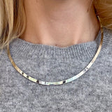 14K White Gold Flat Omega Chain