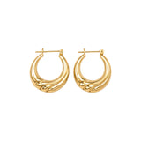 14K Yellow Gold Hollow Puff Hoops