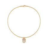 Omega Chain with Hexagon Diamond Pendant