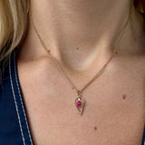 Ruby Pendant Drop Necklace