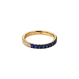 Half & Half Sapphire and Diamond Thread Ring