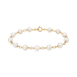 Pearl and Gold Link Bracelet