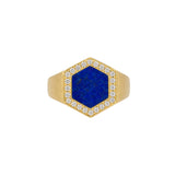 Blue Lapis Ring with Hidden Halo