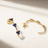 Trinity Sapphire Hoop Earrings