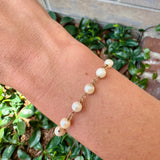 Pearl and Gold Link Bracelet