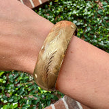 14K Yellow Gold Engraved Bangle