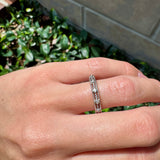 Thin Triple Row Band with Diamonds