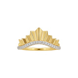 Curved Fan and Diamond Ring