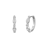 Bezel Regal Huggie Diamond Hoop Earrings - Bay Hill Jewelers