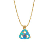 Opal and Spinel Trillion Pendant on Popcorn Chain