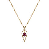 Ruby Pendant Drop Necklace