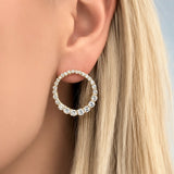 Front Facing Graduated Diamond Hoops