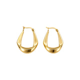 14K Yellow Gold Hollow Folded Tube Hoops