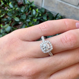 Round Diamond with Cushion Halo Engagement Ring