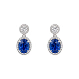 Oval Tanzanite and Diamond Drop Earrings