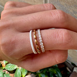 Multi Row Ring with Diamonds